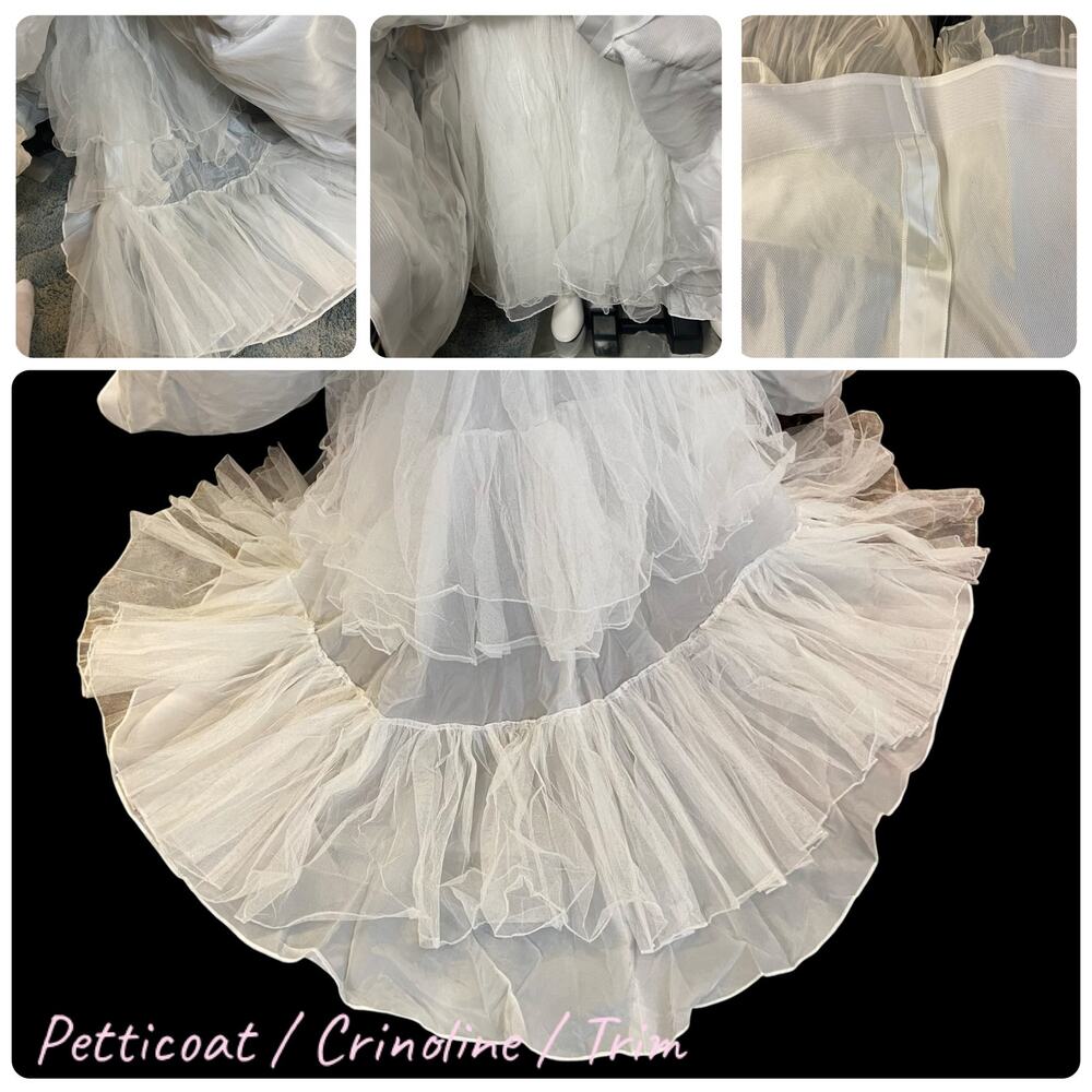 St. Pucchi 9417 Couture Wedding Dress – 2010s Black & Ivory Tiered Silk Gown - Picture 6 of 9